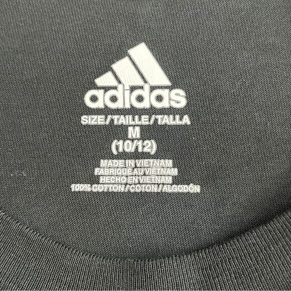 Adidas Black Short Sleeve Tee size M 10-12 - Picture 4 of 5